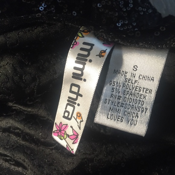 Nordstrom Brand Mimi Chica Black Sequin Dress Sz S - Picture 5 of 6